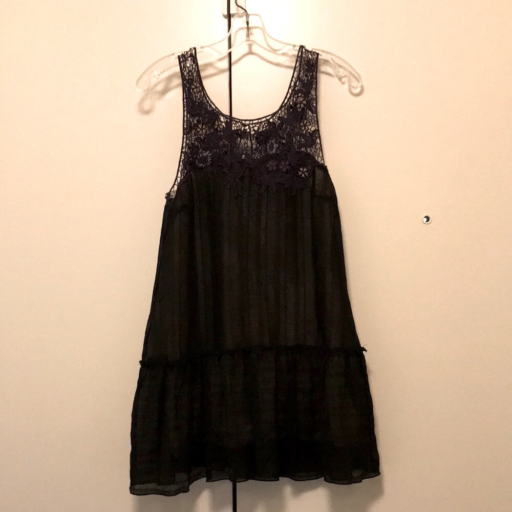 Vintage Free People drop waist embroidered dress size xs